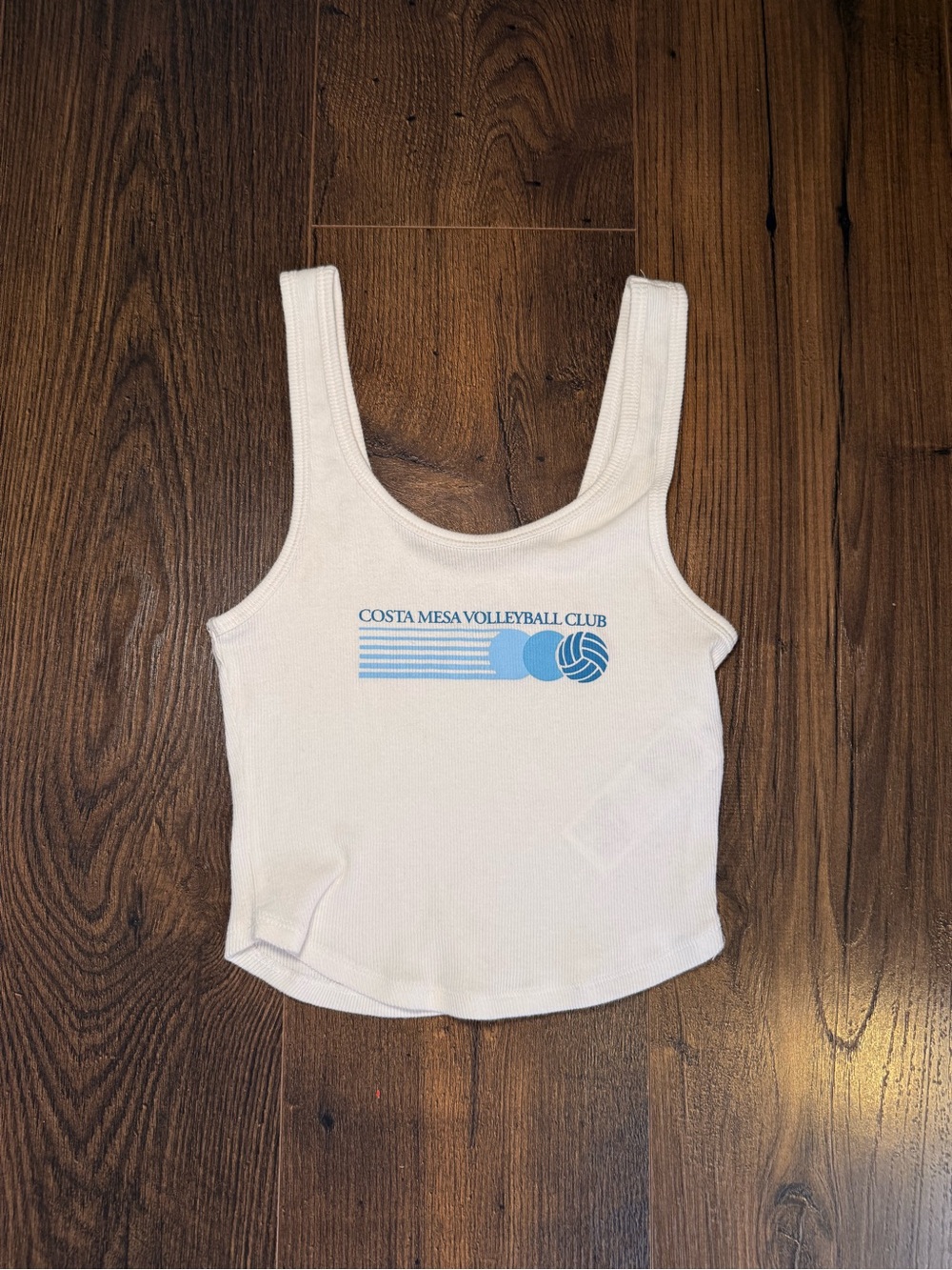 Hollister White Ribbed Scoop Tank